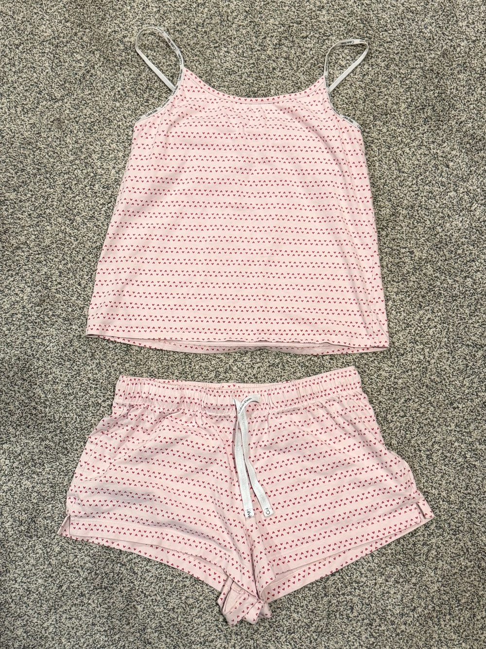 Calvin Klein Light Pink Eyelet Camisole & Shorts Set